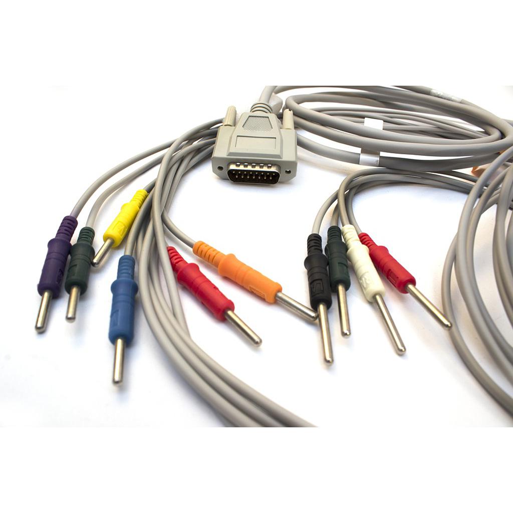 [18373-0000A] 10-Pin Patient ECG cable for Comen Electrocardiodraph, B-15P 4K7 3mm